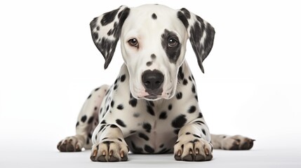 Dog, Dalmatian in sitting position