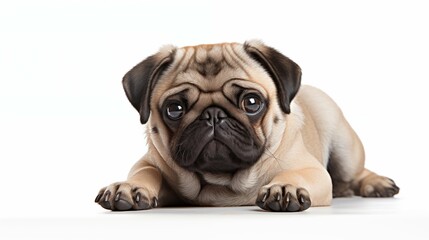 Dog,  Pug in sitting position