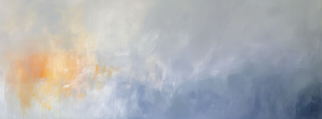 an abstract painting of light blues whites