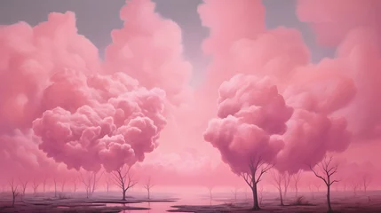 Foto auf Acrylglas pink sky with many clouds © sugastocks