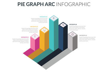 Infographic template for business. 5 steps Modern 3D pie chart diagram, presentation vector infographic.