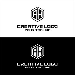 Obraz premium creative letter logo ah desain vektor