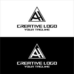 creative letter logo ah desain vektor