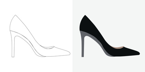 
illustration of shoes  women shoe vector
 - obrazy, fototapety, plakaty