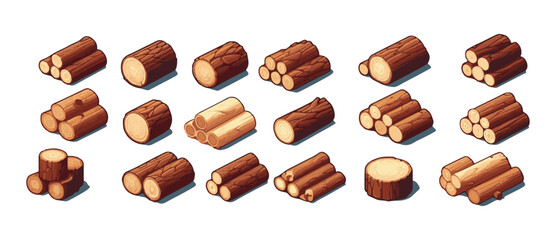  collection group of wood logs
