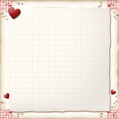 Valentine's day background with hearts and copy space. Beautiful floral frame with free space for your own design.