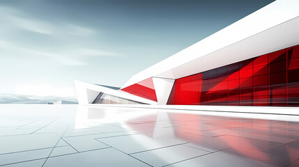 Modern polygonal building exterior design, future architecture
