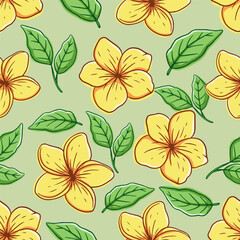 cambodia flower in seamless pattern vector illustration