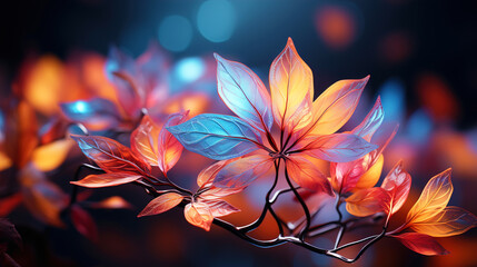 Autumn leaves Background Beautiful Composition Glowing