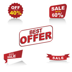 set of Product Promotional sale labels, Sale offer Tag Package
