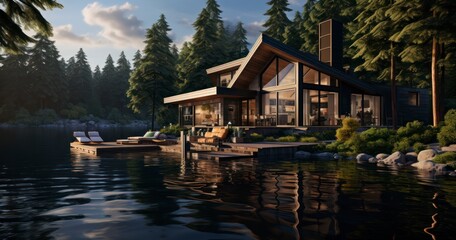 Peaceful Retreats - Immerse in the Tranquility of Lake Houses, Surrounded by Serene Vistas and Hushed Moments