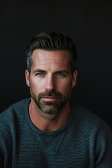 Fototapeta premium Confident Male Relationship Advisor, 40s, Striking Pose