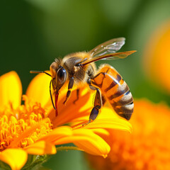 Nature's Ballet: Bee Pollination Bliss