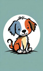 vector illustration, flat logo of cute animal vector icon, primitive childish doodle, isolated on white background,