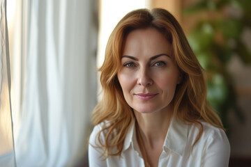 Mature Professional Gazing Forward