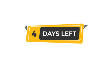 4 days left  countdown to go one time  background template,4 day countdown left banner label button