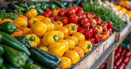 Naklejka na ściany i meble The Vibrant Variety of Fresh Produce Available at a Local Marketplace