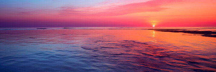 Coastal sunrise, soothing tones of dawn, island paradise