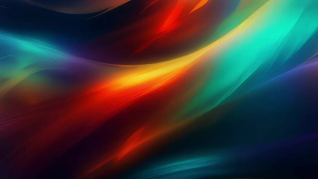 Background with glowing light and fast movement. Looping animation. Abstract colorful wavy background in vibrant rainbow colors. Modern colorful wallpaper. Beautiful gradient texture. Video animation.