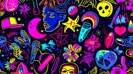 Obraz premium collage, stivker, pattern