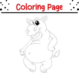happy rhino coloring book for kids. Wild animal coloring pages for children