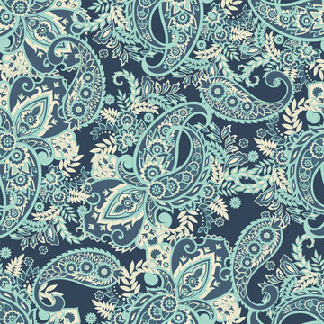 Paisley Damask ornament. Floral Seamless Vector pattern