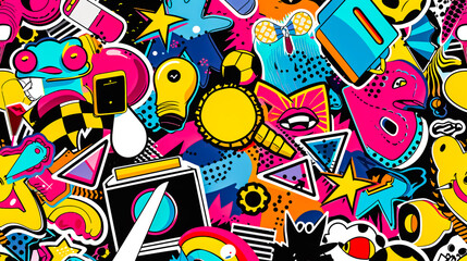 Obraz premium collage, stivker, pattern