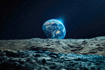Moonstruck Majesty: Capturing Earth's Blue Aura