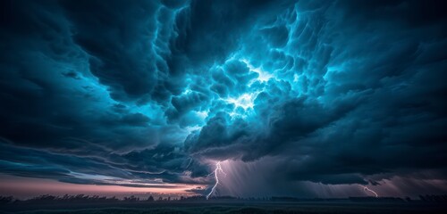 Storm and Lightning Revealing Nature's Might