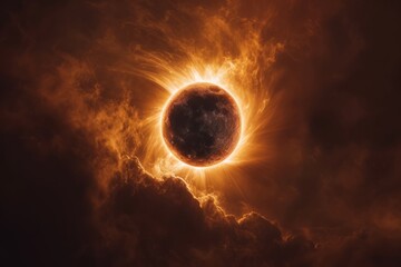 A solar eclipse creates a breathtaking celestial event, showcasing the spectacular phenomena of the cosmos.

