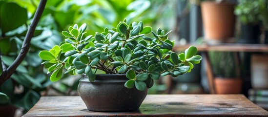Thriving Jade Plant Propagating Lush Leaves during Summers: Propagati, Jade, Leaves, and Summers all in One Spectacular Image