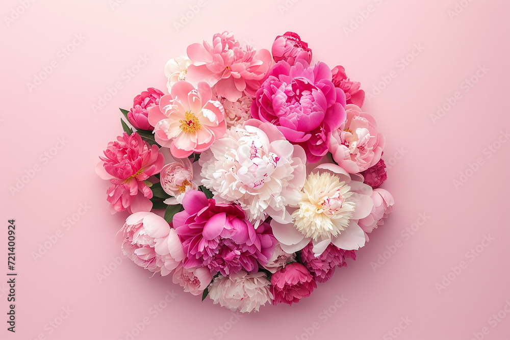 Wall mural a bouquet of peonies