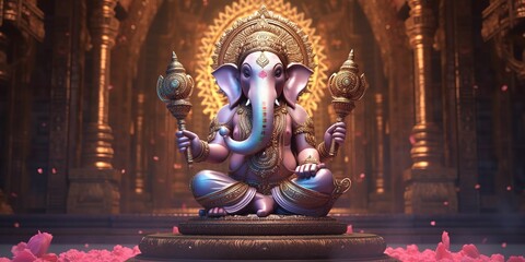 minimalistic design Ganesha, Alex Grey, stunning intricate detail, real - world dimensions