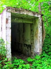 Entrance to the shelter from the rain on the territory of the national park