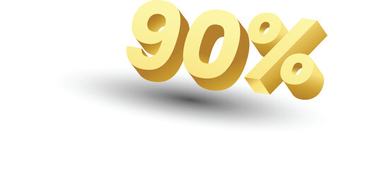 Attractive 3D 90 Percent Discount Banner