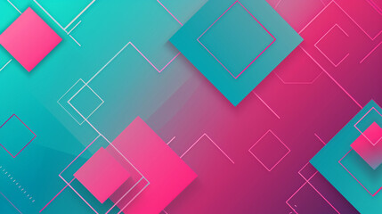 Fototapeta premium Hot pink & cyan abstract shape background vector presentation design. PowerPoint and Business background.