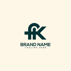 Obraz premium Alphabet initial letter FK KF logo design template - vector.