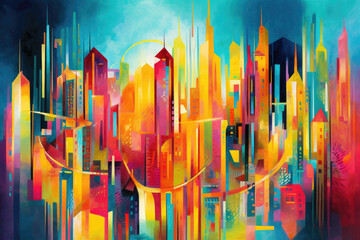 Abstraction Megapolis New York City illustration artwork