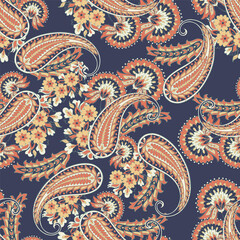 Floral Vector seamless paisley pattern.