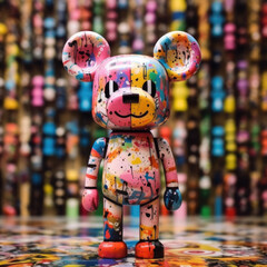 Naklejka premium Bear is a multicolored figurine