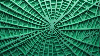 Intricate Green Web Texture, Paper Cut Layers - Crafting a Stylish Background with Artistic Flair
