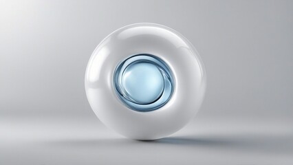 silver and sphere  A water wave  , illustrating the calmness and the purity of water. The logo is white and round,   
