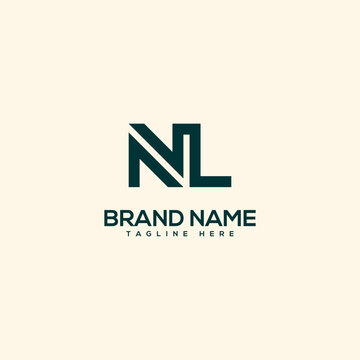 Alphabet initial letter NL LN logo design template - vector.