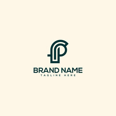 Alphabet initial letter FP PF logo design template - vector.