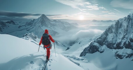 Snowbound Summit - The Epic Conquest of Chilly Mountain Heights by a Determined Climber