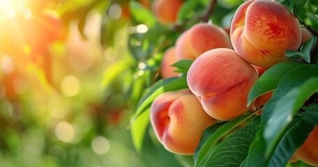 Harvest Splendor - Juicy Peaches Adorning the Tree in a Celebration of Summer
