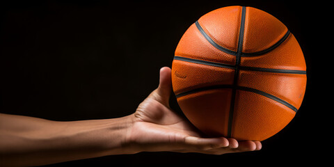 Basketball player holding a ball 