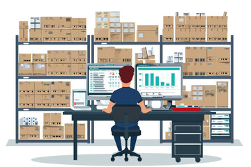 Inventory Management: Monitoring and controlling the levels of stock to meet demand while minimizing excess - obrazy, fototapety, plakaty