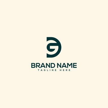 Alphabet initial letter DG GD logo design template - vector.