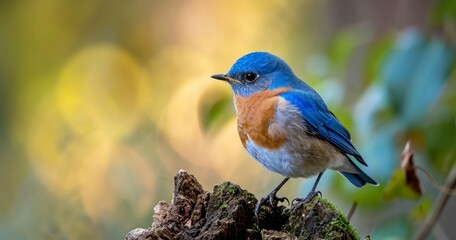 Fototapeta premium The Delicate Beauty of a Bluebird Amidst Wildlife